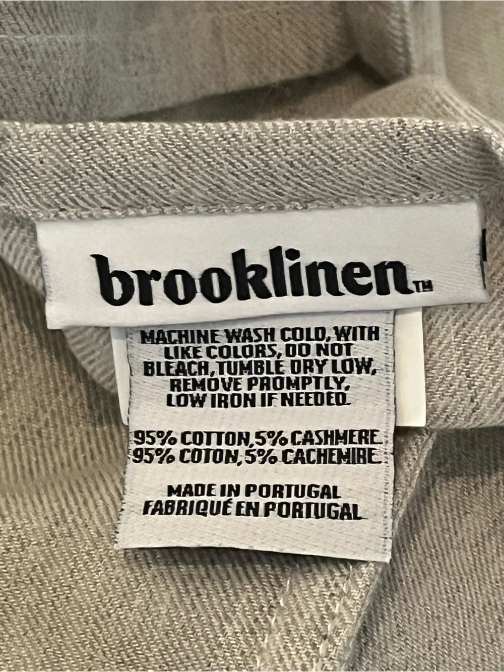 NWOT BROOKLINEN Fog Heathered Cashmere & Cotton Pillowcase Set Standard
